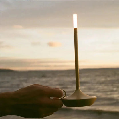 Wick LED Candle Table Lamp with Touch Control & USB Rechargeable Design