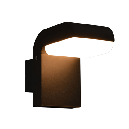 Outdoor Oval LED Wall Light 9W Black Aluminum Fixture