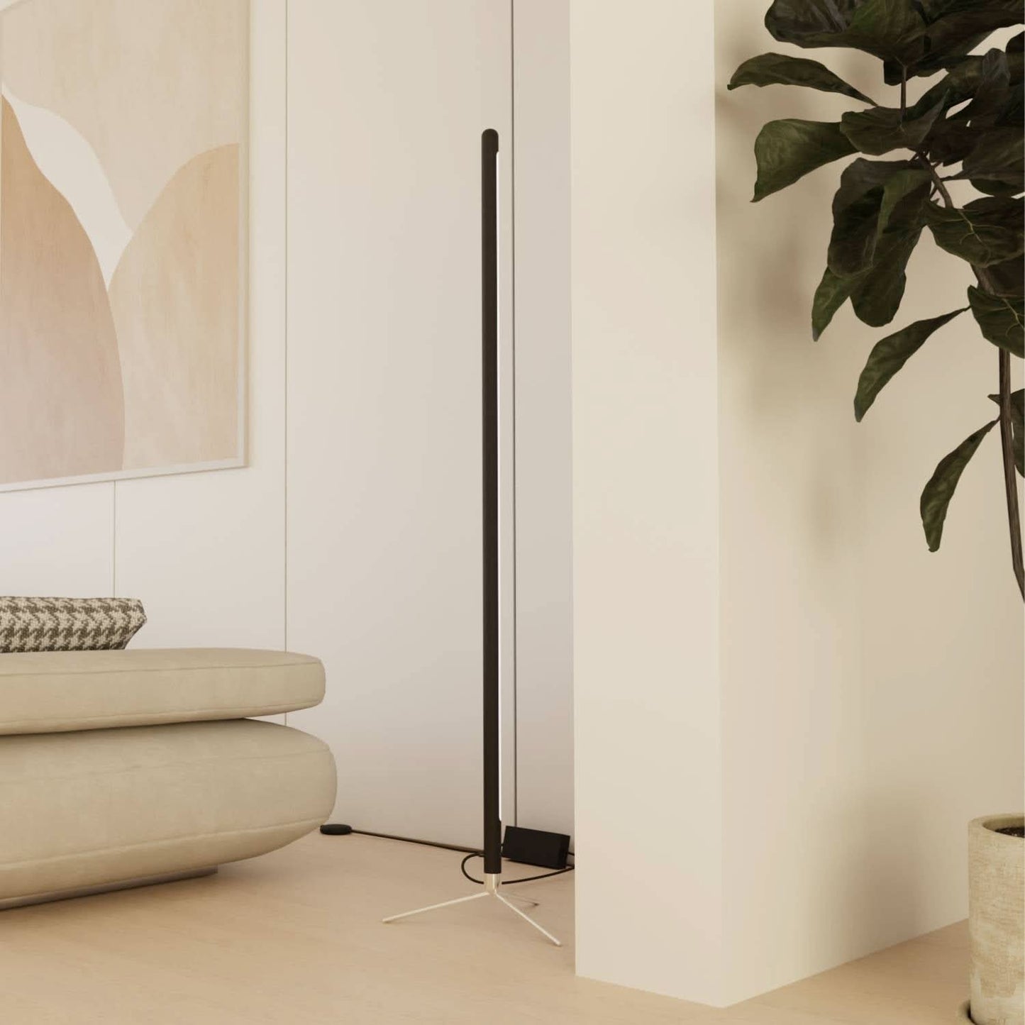 Modern Black Floor Lamp - Stylish Standing Lamp for Living Room Decor