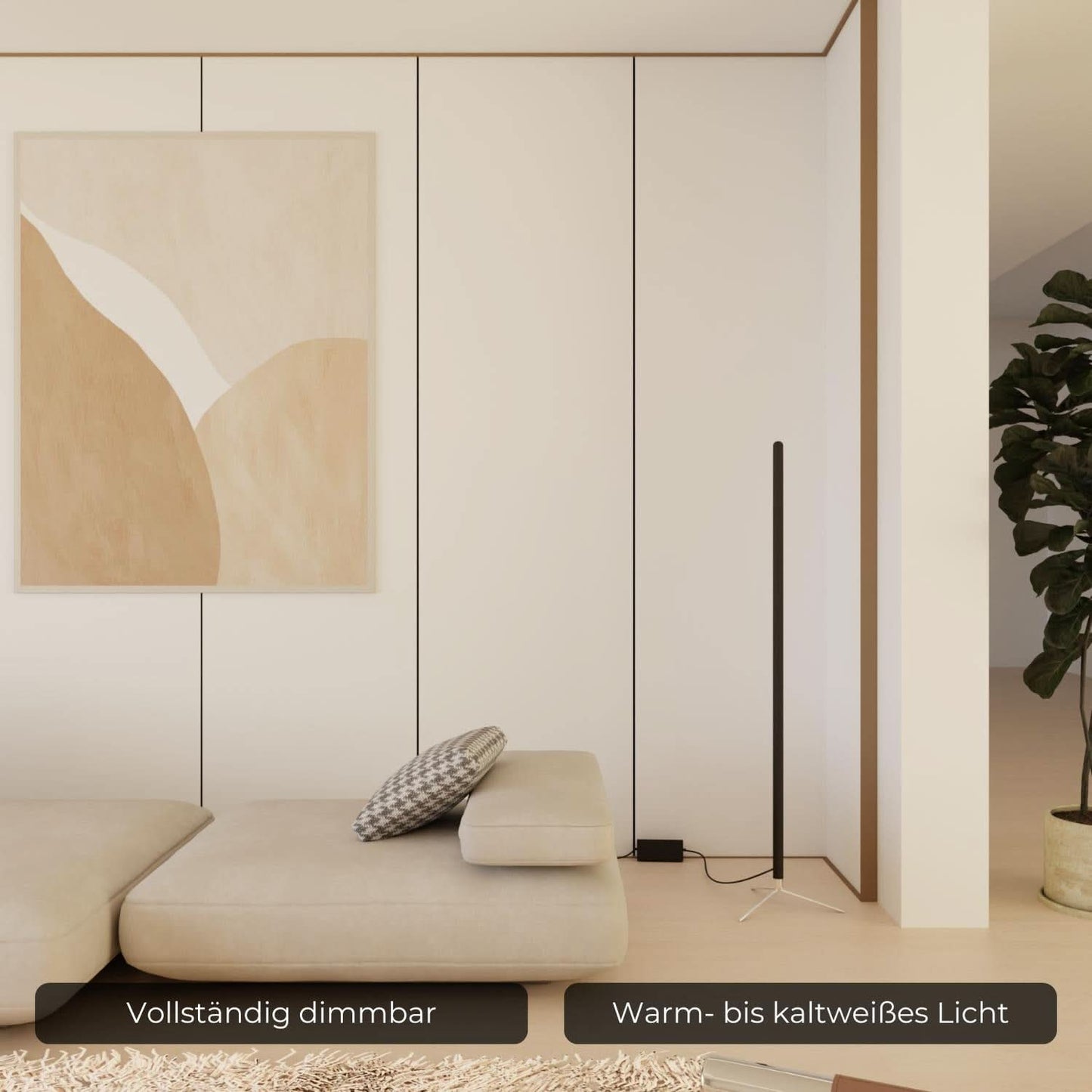 Modern Black Floor Lamp - Stylish Standing Lamp for Living Room Decor