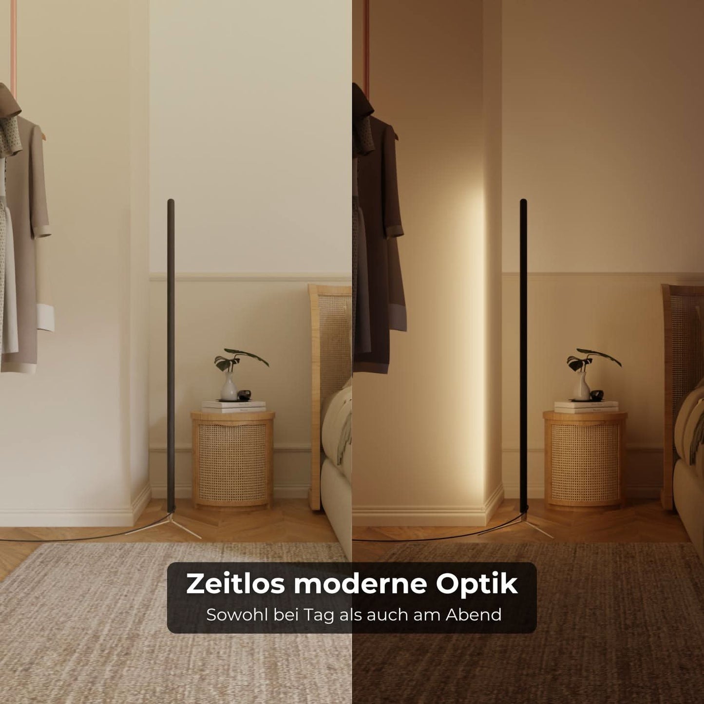 Modern Black Floor Lamp - Stylish Standing Lamp for Living Room Decor