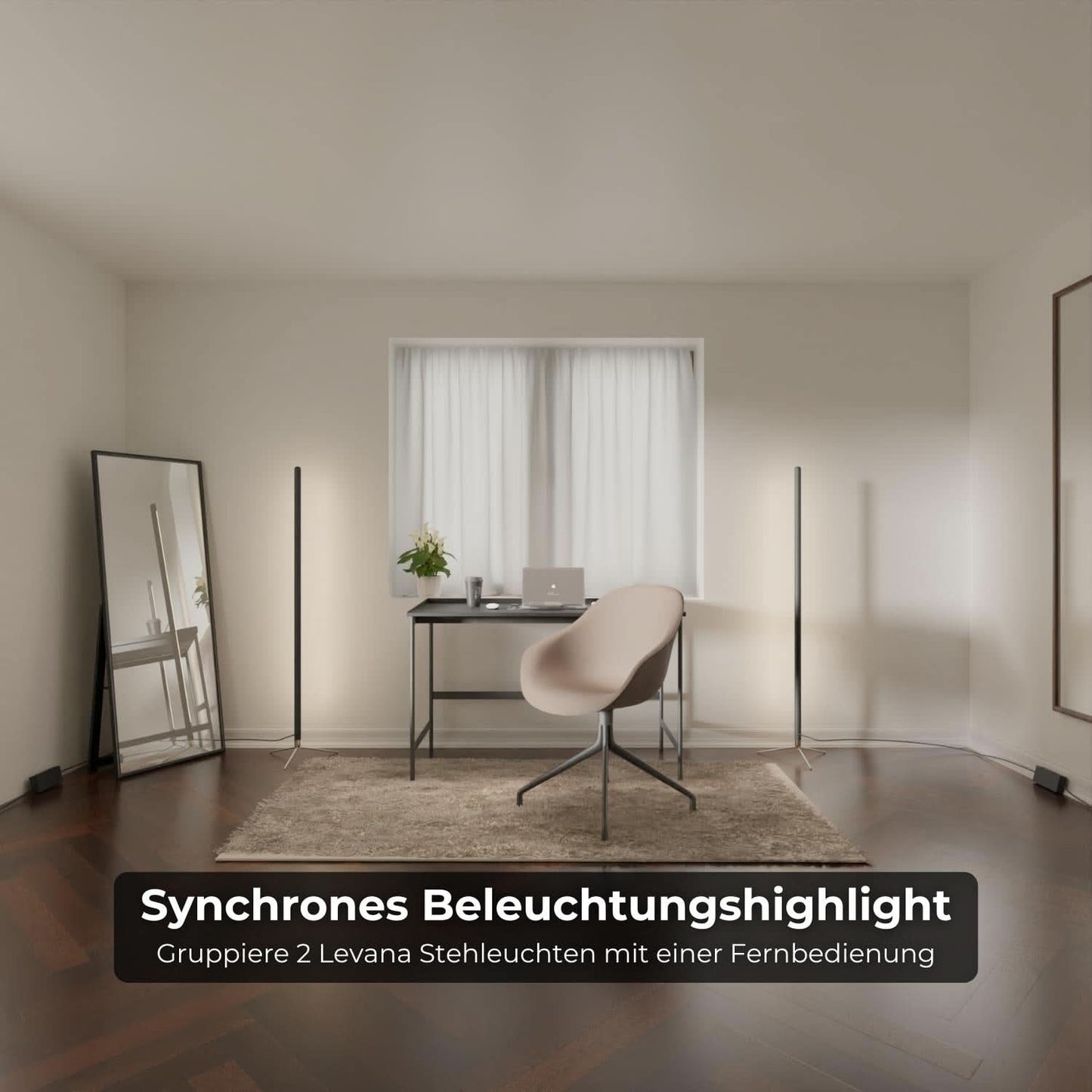 Modern Black Floor Lamp - Stylish Standing Lamp for Living Room Decor