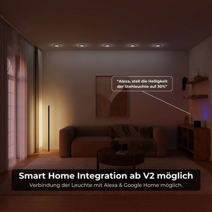 Modern Black Floor Lamp - Stylish Standing Lamp for Living Room Decor