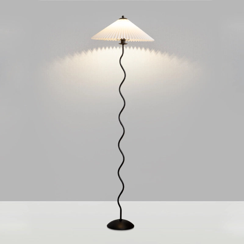 Modern Black Floor Lamp with Unique Squiggle Design for Living Room 0