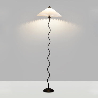 Modern Black Floor Lamp with Unique Squiggle Design for Living Room 0