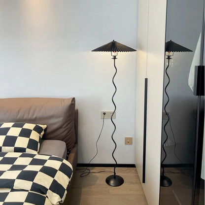 Modern Black Floor Lamp with Unique Squiggle Design for Living Room 3