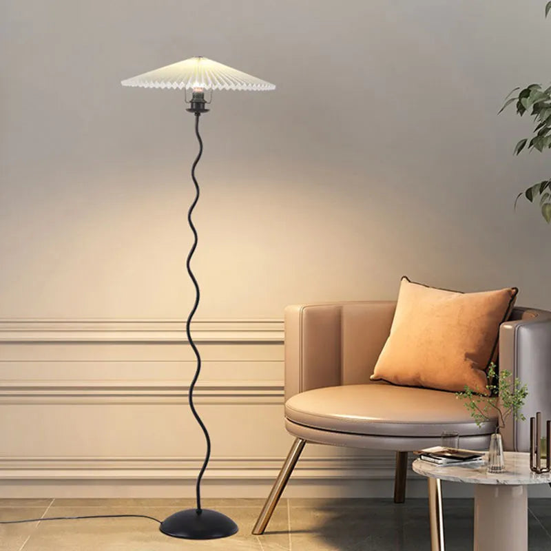 Modern Black Floor Lamp with Unique Squiggle Design for Living Room 4