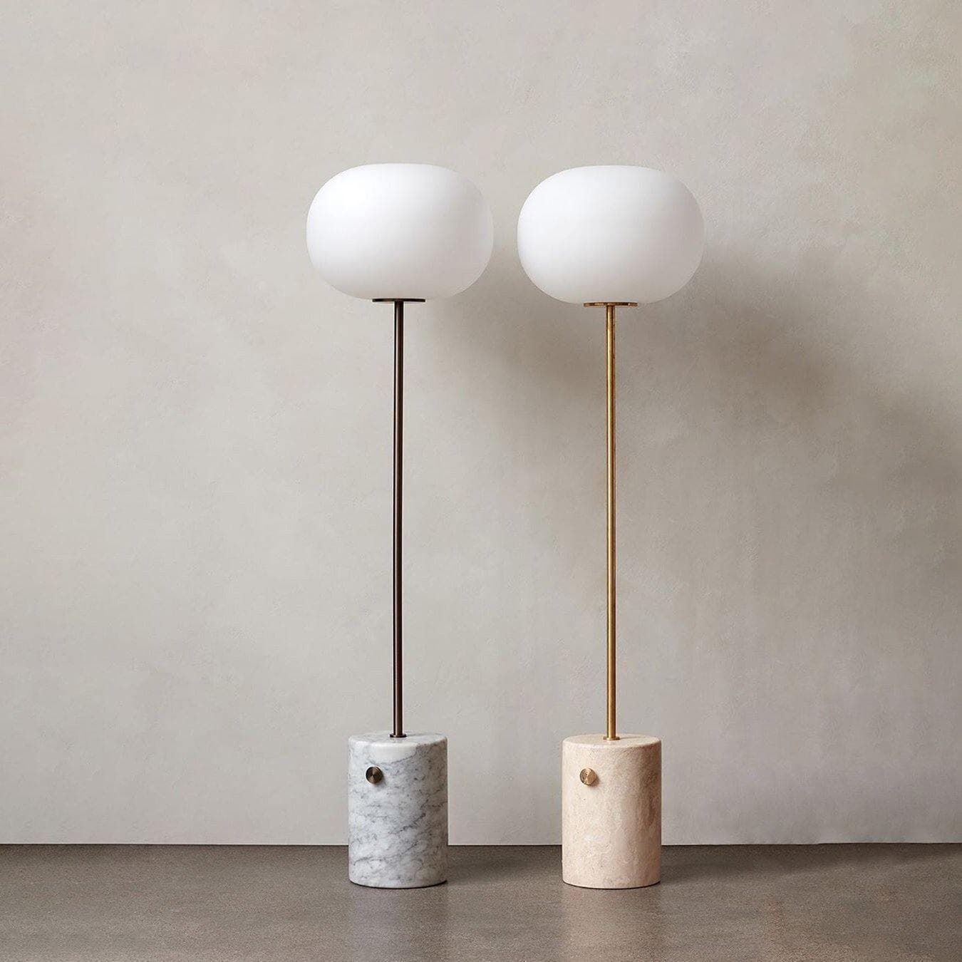 Modern Brass Floor Lamp with Opal Glass Shade for Living Room Lighting 2