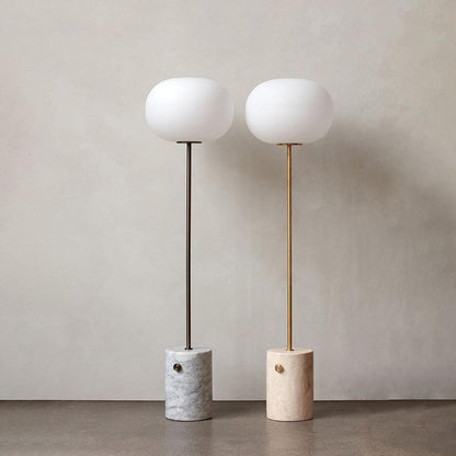 Modern Brass Floor Lamp with Opal Glass Shade for Living Room Lighting 2