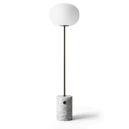 Modern Brass Floor Lamp with Opal Glass Shade for Living Room Lighting 4