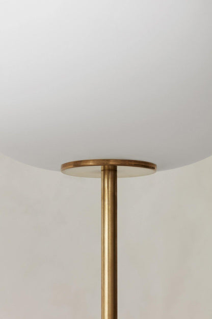 Modern Brass Floor Lamp with Opal Glass Shade for Living Room Lighting 5