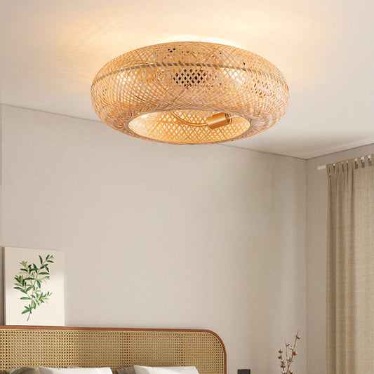 Modern Ceiling Fan with Light - Elegant Bamboo Design for Indoor Spaces 2