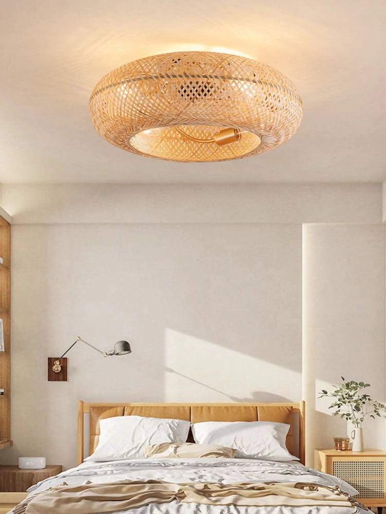 Modern Ceiling Fan with Light - Elegant Bamboo Design for Indoor Spaces 5