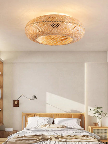 Modern Ceiling Fan with Light - Elegant Bamboo Design for Indoor Spaces 5