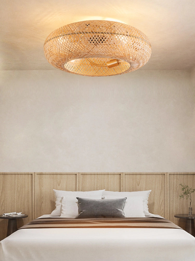 Modern Ceiling Fan with Light - Elegant Bamboo Design for Indoor Spaces 6
