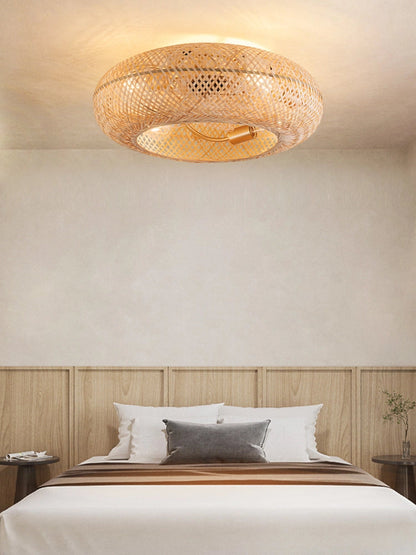 Modern Ceiling Fan with Light - Elegant Bamboo Design for Indoor Spaces 6