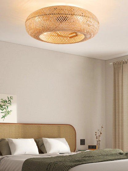 Modern Ceiling Fan with Light - Elegant Bamboo Design for Indoor Spaces 7