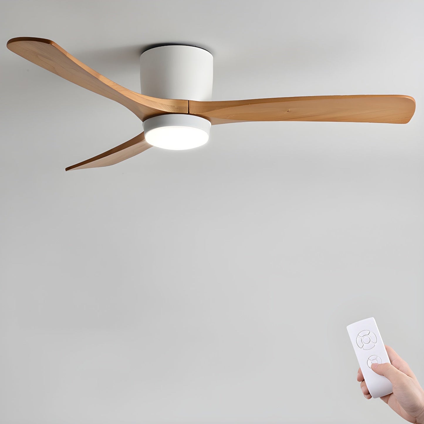 Modern Ceiling Fan with Lights - Nordic Wooden Fandelier for Bedroom Ambiance 10