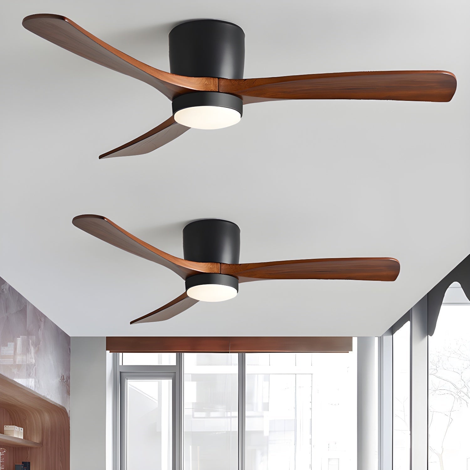Modern Ceiling Fan with Lights - Nordic Wooden Fandelier for Bedroom Ambiance 4