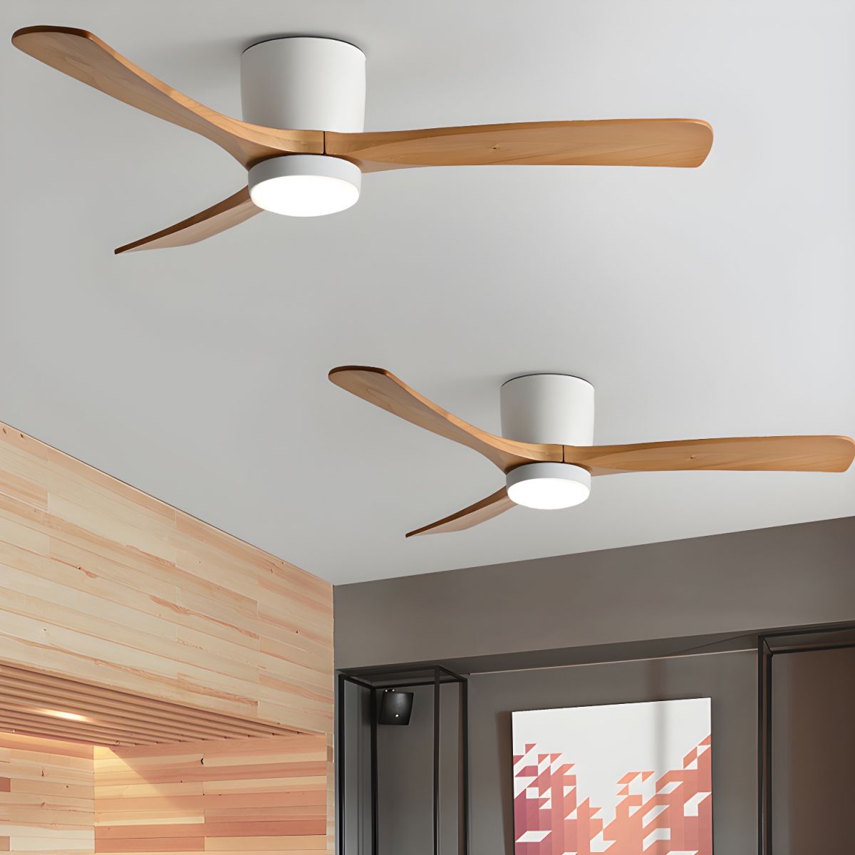 Modern Ceiling Fan with Lights - Nordic Wooden Fandelier for Bedroom Ambiance 6