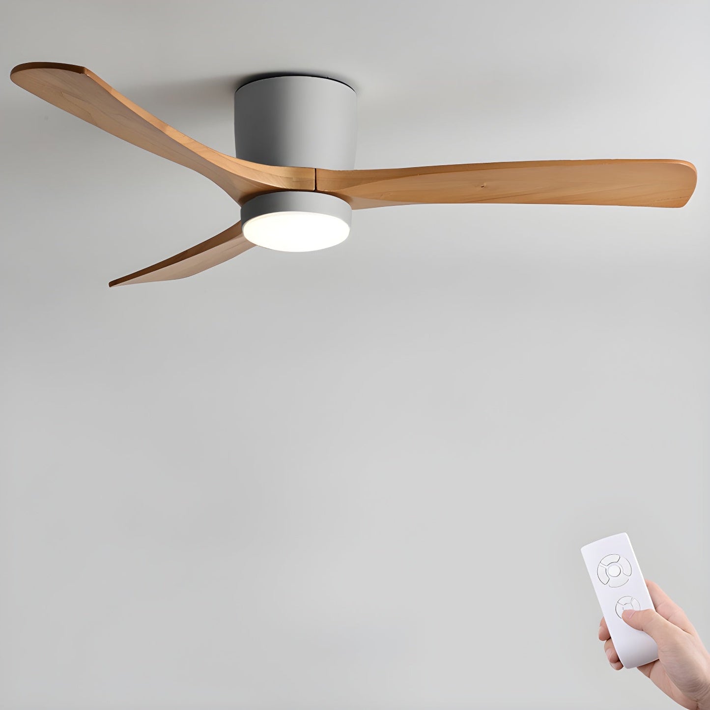 Modern Ceiling Fan with Lights - Nordic Wooden Fandelier for Bedroom Ambiance 7