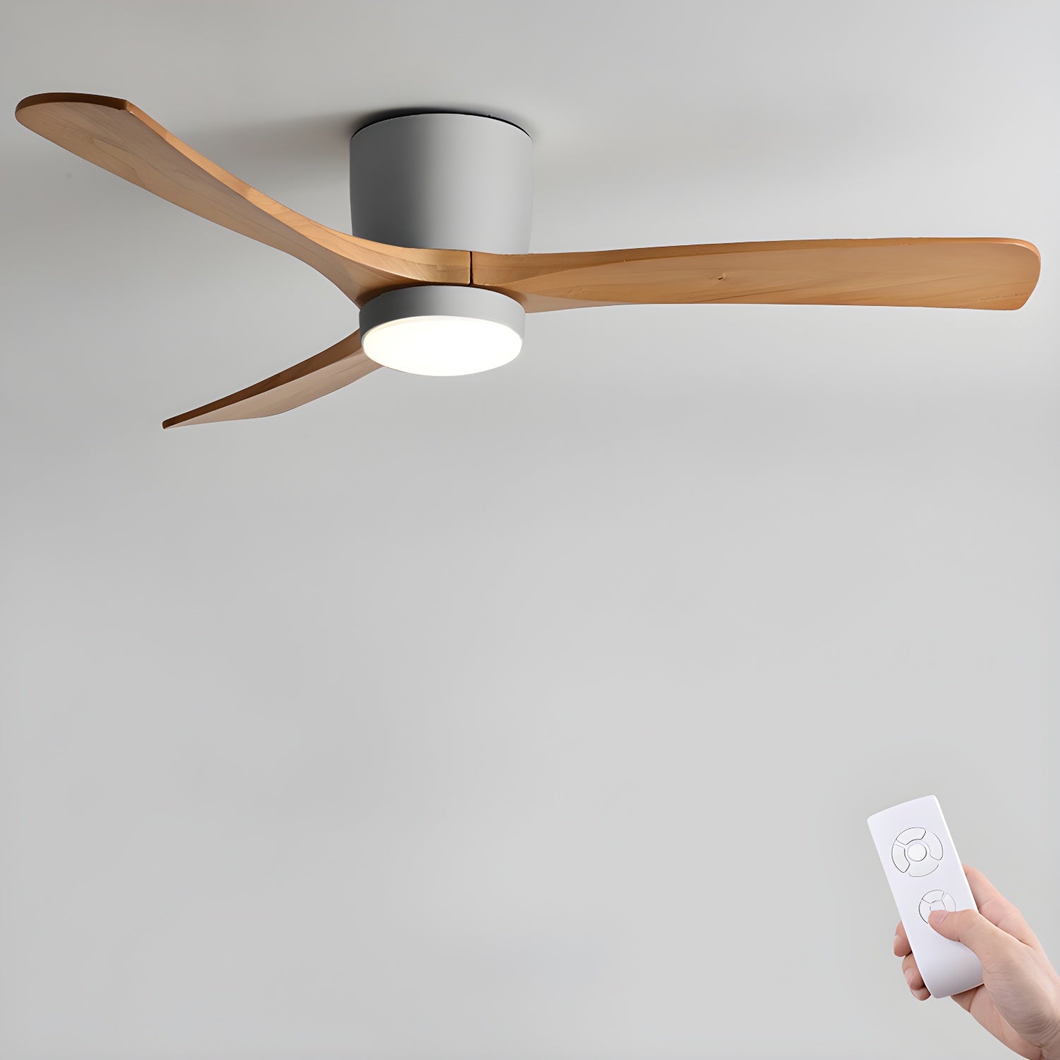 Modern Ceiling Fan with Lights - Nordic Wooden Fandelier for Bedroom Ambiance 7
