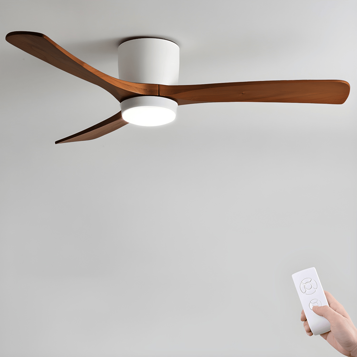 Modern Ceiling Fan with Lights - Nordic Wooden Fandelier for Bedroom Ambiance 9