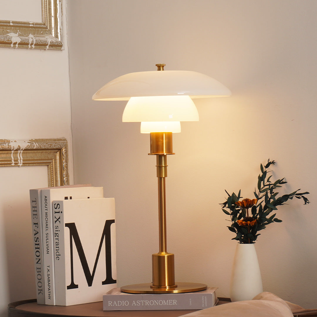 Modern Danish Table Lamp - Elegant Glass Design for Bedroom & Living Room 2