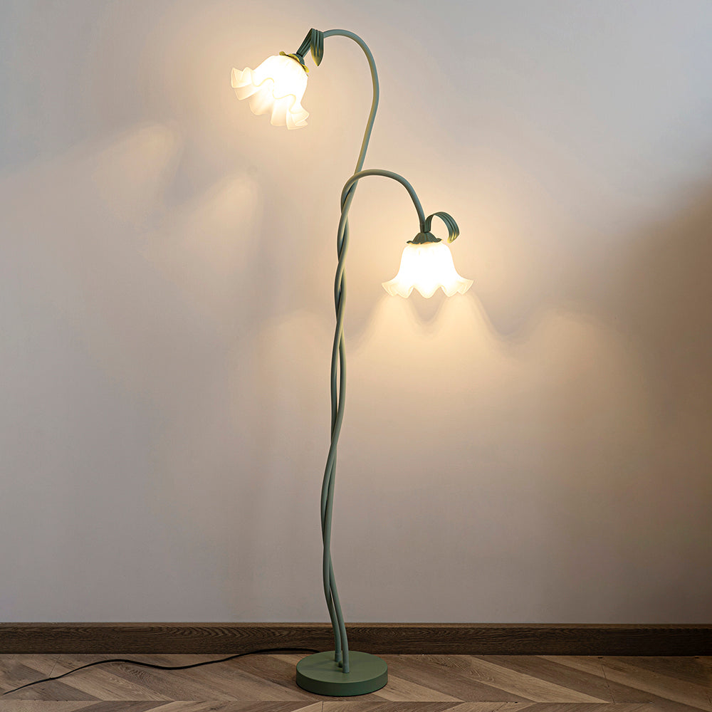 Modern Floor Lamp with Calla Flower Design and Green Matte Finish for Living Room 0