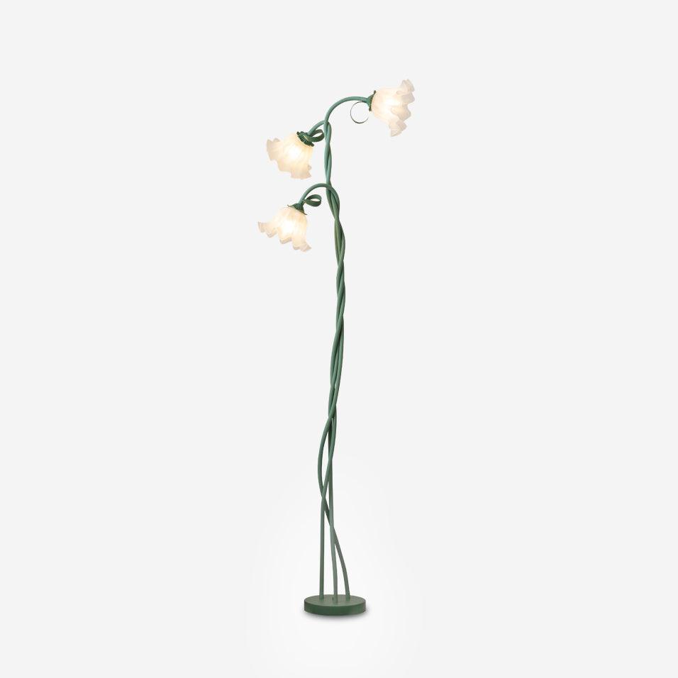 Modern Floor Lamp with Calla Flower Design and Green Matte Finish for Living Room 1
