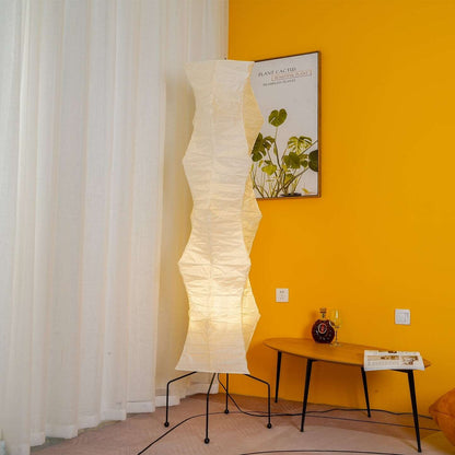 Modern Floor Lamp with Mulberry Paper Shade for Living Room and Indoor Use
