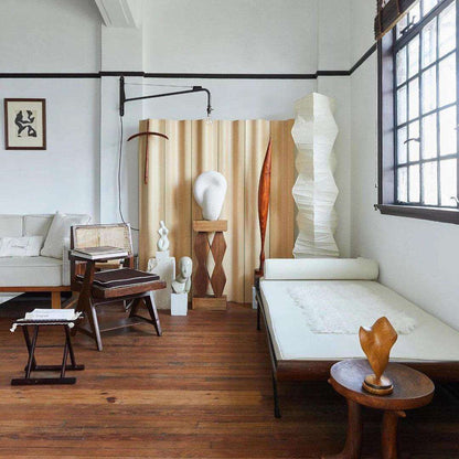 Modern Floor Lamp with Mulberry Paper Shade for Living Room and Indoor Use