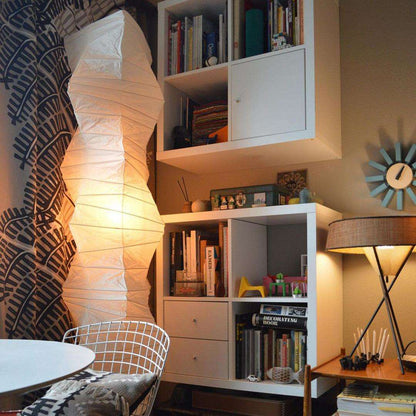 Modern Floor Lamp with Mulberry Paper Shade for Living Room and Indoor Use