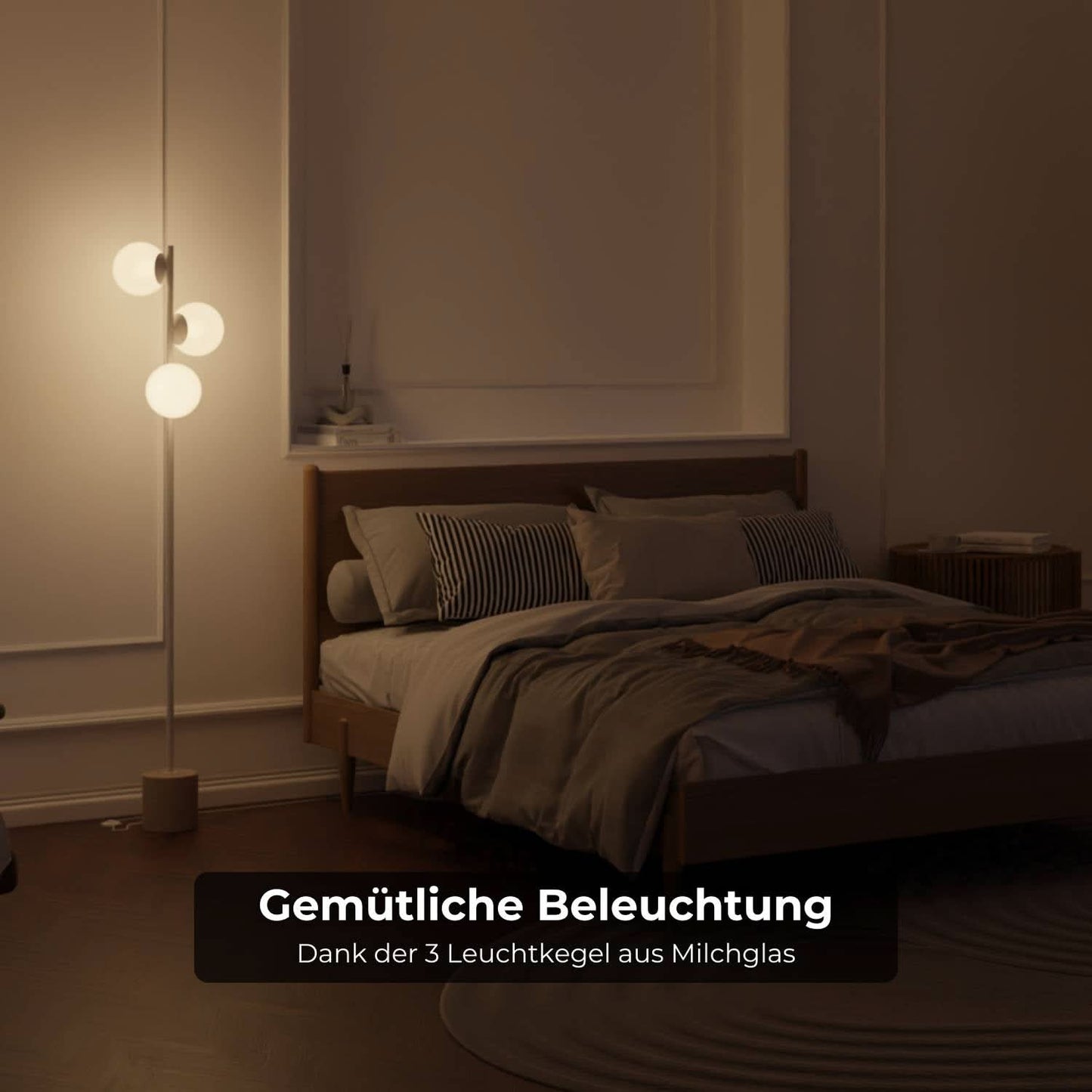 Modern Floor Lamp with Travertine Base for Living Room Elegance