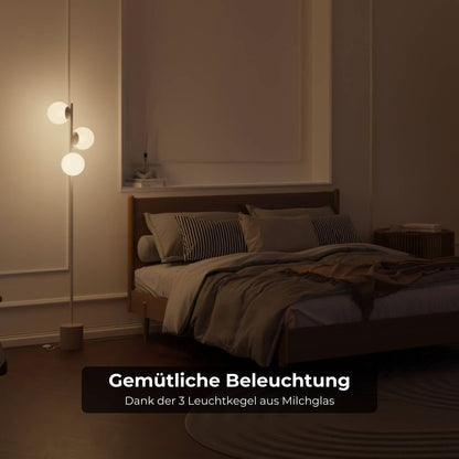 Modern Floor Lamp with Travertine Base for Living Room Elegance