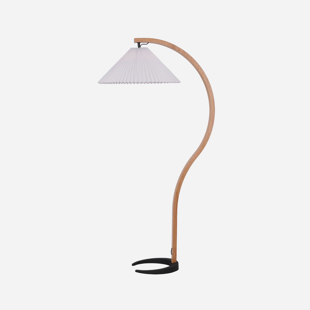 Modern Floor Lamp with Wooden and Metal Design