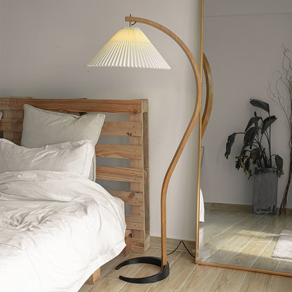 Modern Floor Lamp with Wooden and Metal Design