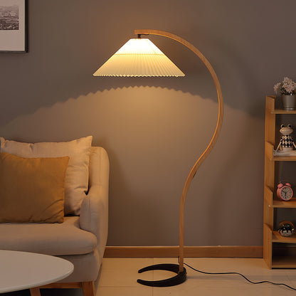 Modern Floor Lamp with Wooden and Metal Design