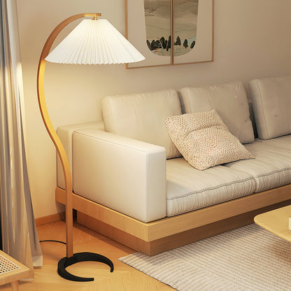 Modern Floor Lamp with Wooden and Metal Design