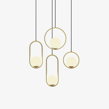 Modern Glass Pendant Lamp - Elegant Brass Ceiling Light Fixture for Stylish Interiors 1