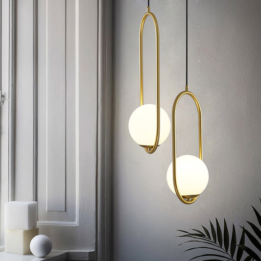 Modern Glass Pendant Lamp - Elegant Brass Ceiling Light Fixture for Stylish Interiors 2