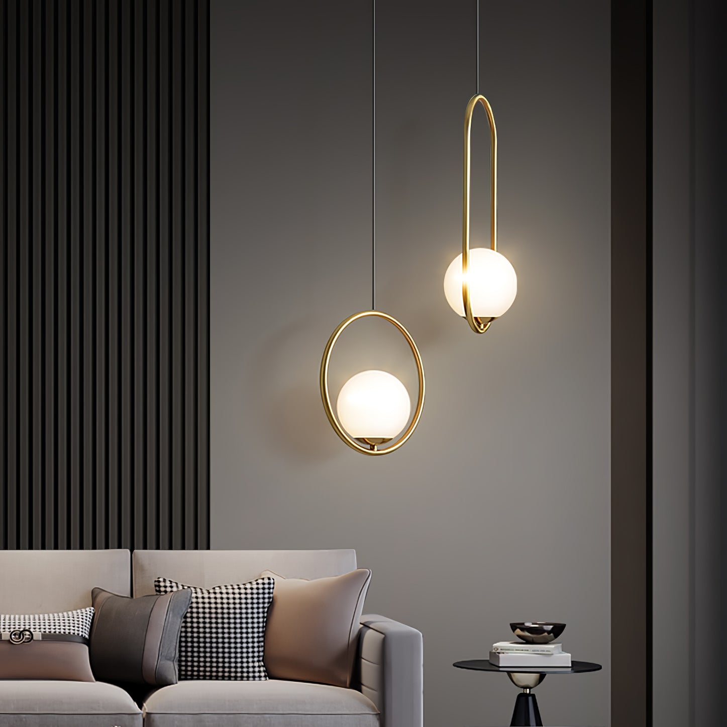Modern Glass Pendant Lamp - Elegant Brass Ceiling Light Fixture for Stylish Interiors 6