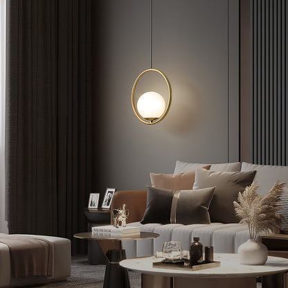 Modern Glass Pendant Lamp - Elegant Brass Ceiling Light Fixture for Stylish Interiors 8