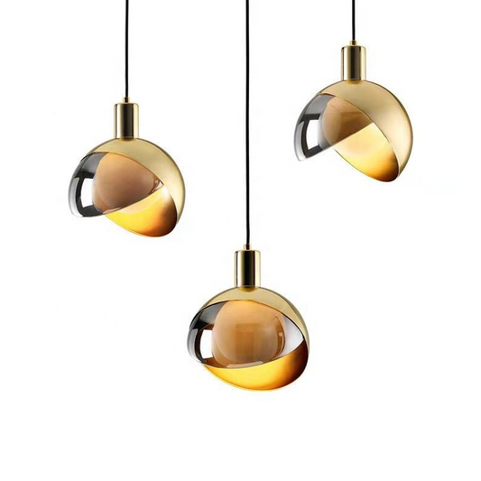 Modern Gold Glass Pendant Light - Adjustable Kitchen Pendant Lighting 0