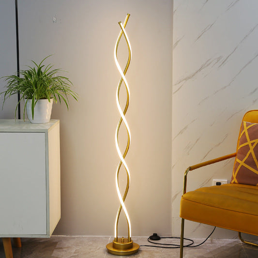 Modern Minimalist Eye Protection Floor Lamp in Gold and Black for Home Office Use 1