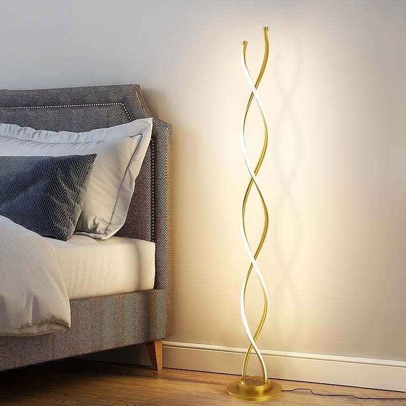 Modern Minimalist Eye Protection Floor Lamp in Gold and Black for Home Office Use 2