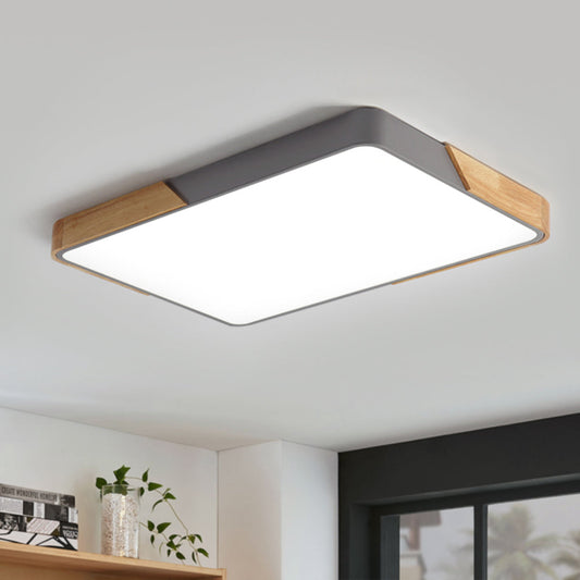 Modern Rectangle Flush Mount Ceiling Light with Integrated LED Module 0