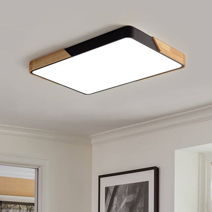 Modern Rectangle Flush Mount Ceiling Light with Integrated LED Module 2