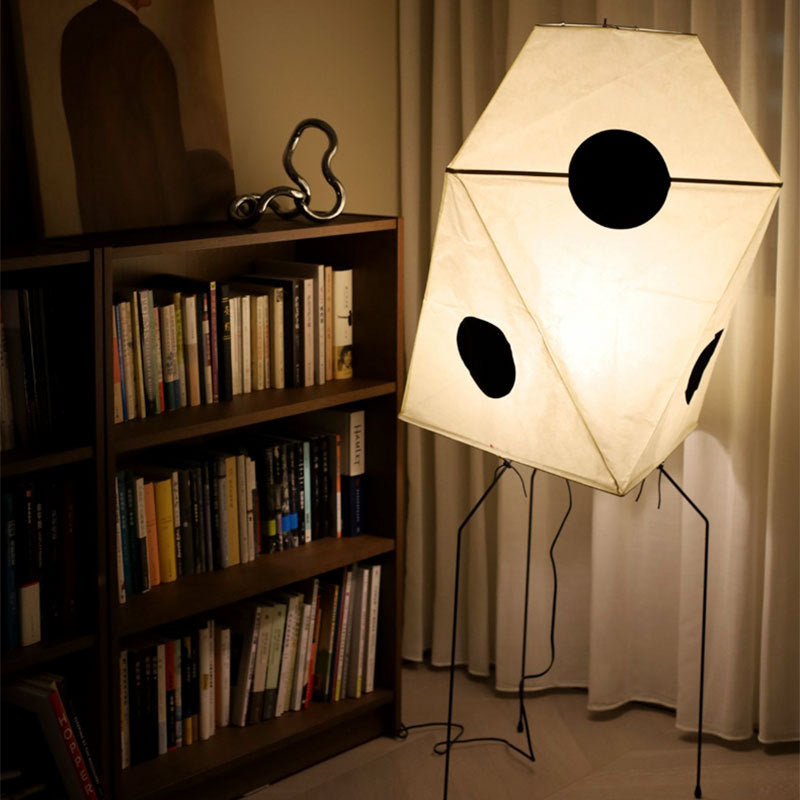 Modern Rice Paper Floor Lamp with Integrated LED for Living Room Decor 4