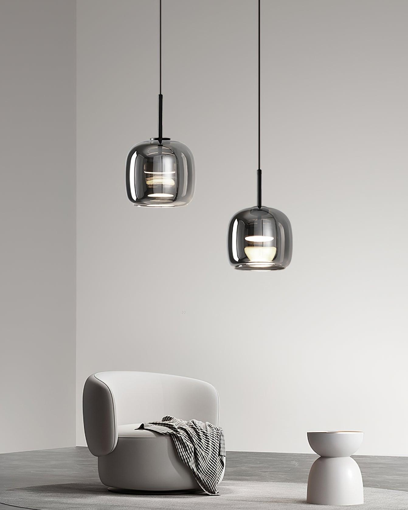 Modern Smoky Glass Pendant Lamp for Elegant Kitchen Island Pendant Lighting 3